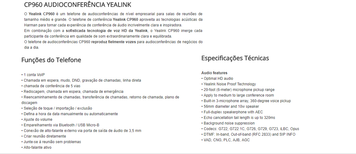 Yealink – Audioconferência