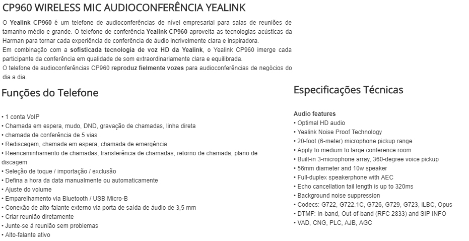Yealink – Audioconferência