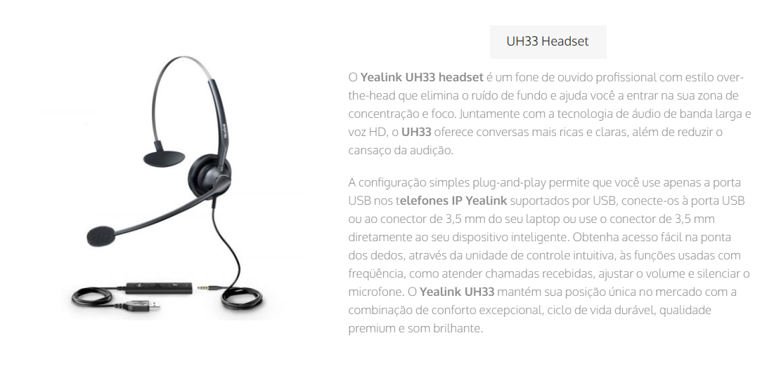 headset yealink uh33